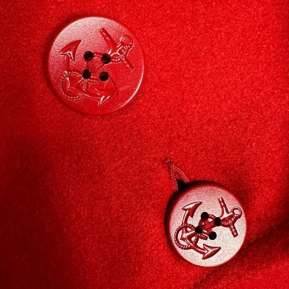 Woolrich Pea Coat Jacket Womens 10 Large Red Thick Wool VTG USA Classic - Picture 3 of 8